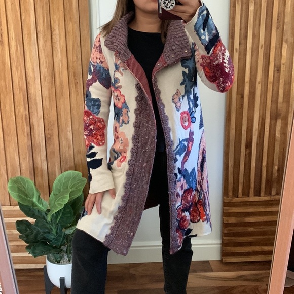 ANTHROPOLOGIE Sleeping in Snow’ Foret Cardigan Sweater. Rare. S - Picture 5 of 10